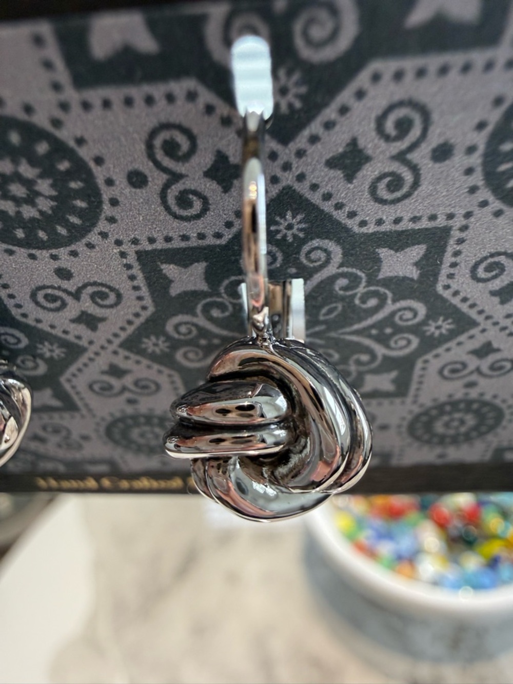John Medeiros Silver Knot Stud Earrings - Classic Women’s Jewelry - Picture 4 of 6